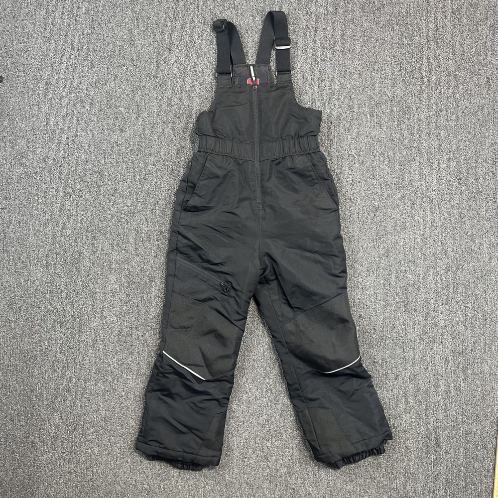 Swiss Tech Kids Snow Bib Overalls Size S 6-6X Black Ski Pants Winter